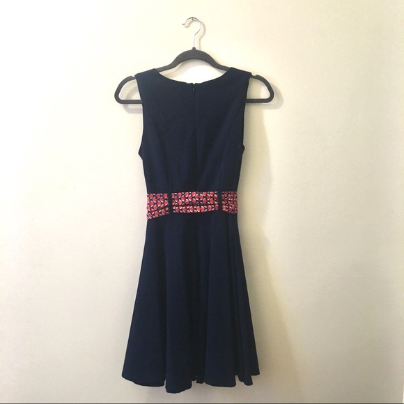 MOD Kit & Sky Navy Blue Dress w SCANDI Floral belt - Picture 4 of 7